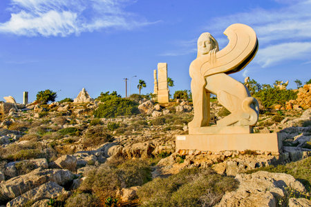 Ayia Napa International sculpture park, Open sculpture museum, Cyprus. Famous cultural landmark and popular tourist attraction. Outdoor activityの写真素材