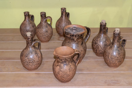 clay products, jugs cups vessels for liquids
