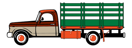 Pickup truck. Classic truck. Isolated vector illustrationのイラスト素材