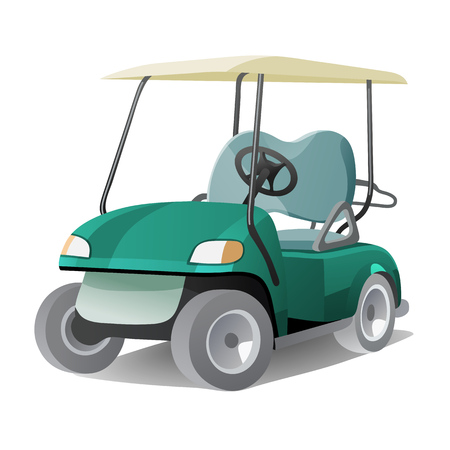 Golf cart with shadow. Abstract isolated color illstrationのイラスト素材