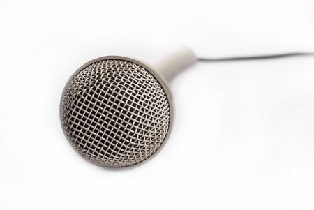 microphone and white isolated backgroundの写真素材