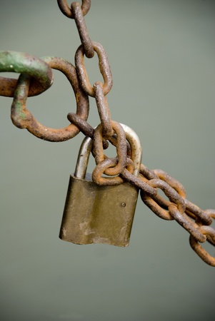 padlock with rusty chainの写真素材