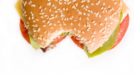 hamburger with salat tomato and cheesの写真素材
