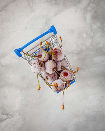 still life with frozen cherries, content photographyの写真素材