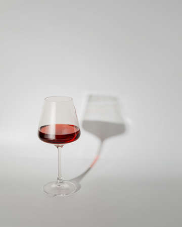 Red wine in a glass isolated on white background, copy spaceの写真素材