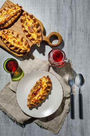 Finnish Traditional Pasties Or Pirogs - Karelian Pasties, Karelian Pies Or Karelian Pirogs From Region Of Karelia.の写真素材