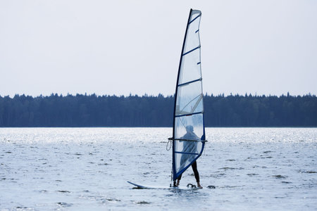 Windsurfing On Lake