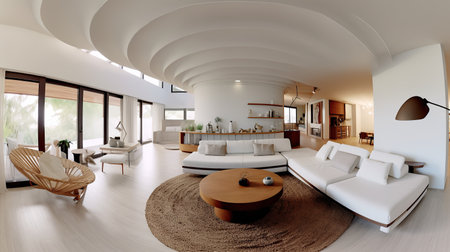 3d rendering of a living room in a modern house with a beautiful designの素材