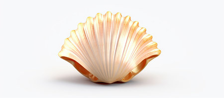 3d rendering of a seashell isolated in white studio background.の素材