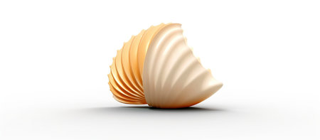 Illustration of a sea shell isolated on a white background - 3d renderの素材