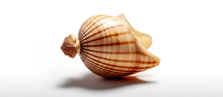 Seashell on a white background. 3d rendering, 3d illustration.の素材