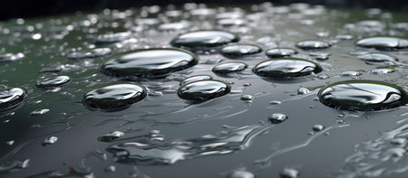 Water droplets on the surface of a car. Macro photography.の素材