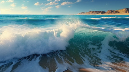 Beautiful seascape. Composition of nature. 3d renderingの素材