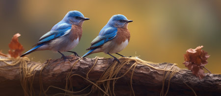 Eastern Bluebird (Sialia sialis) perched on a branchの素材