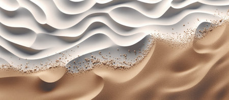 3d render, abstract background with wavy pattern of white sandの素材