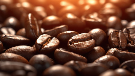 Coffee beans close-up, can be used as a backgroundの素材