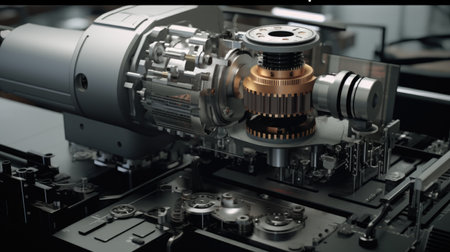 3d illustration of CNC milling machine. 3d renderingの素材
