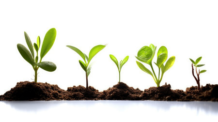 Green seedling illustrating concept of new life and beginning of a new lifeの素材