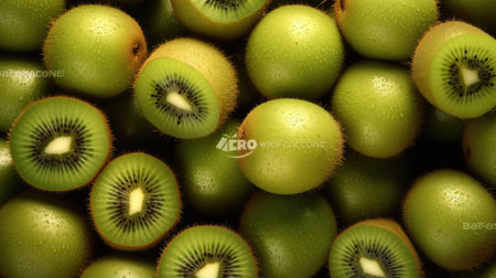 Kiwi fruit background. Fresh kiwi fruit background.の素材