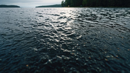 Lake in the evening. Soft focus. Beautiful bokeh.の素材