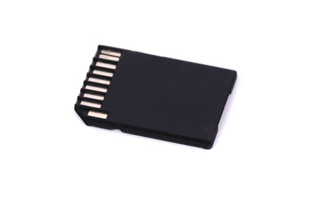 one memory sd card black isolatedの写真素材