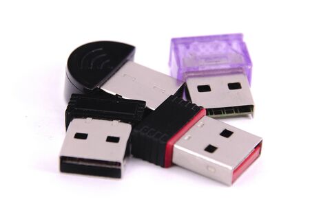 lots of colorful USB storage mediaの写真素材