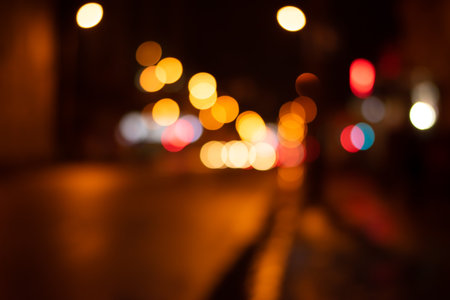 night city lights blur