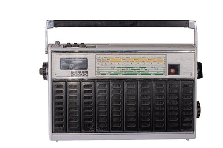 old vintage retro radio portable isolatedの写真素材