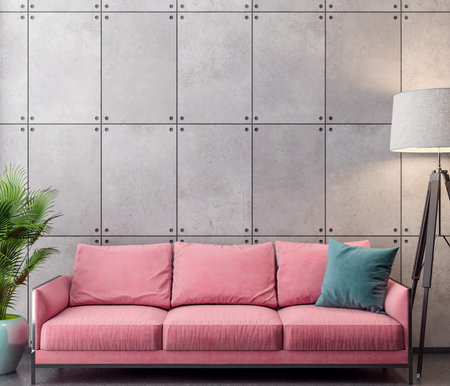 Mockup Poster in the interior, 3D illustration of a modern designの写真素材