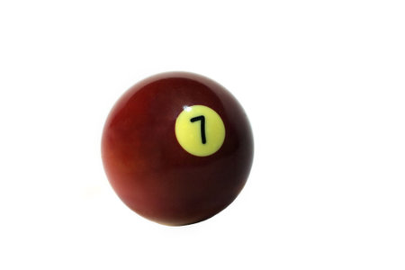 pool ballover number seven over whiteの写真素材