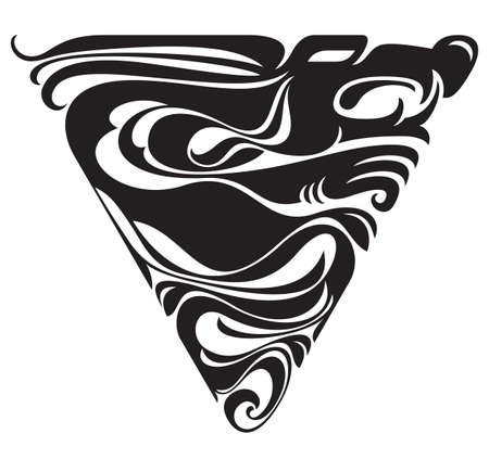 Dragon design. Black silhouette. Ornamentのイラスト素材