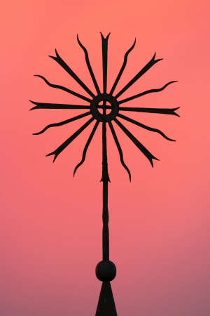 Metal cross silhouette at the Hill of crosses in Lithuaniaの写真素材