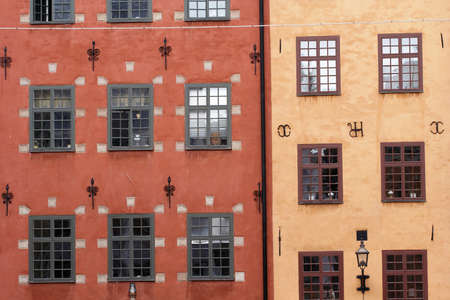 Windows of a house of old Stockholmのeditorial素材