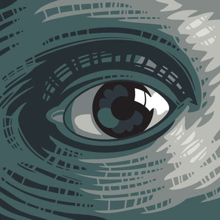 Realistic glittering eye vector drawingのイラスト素材