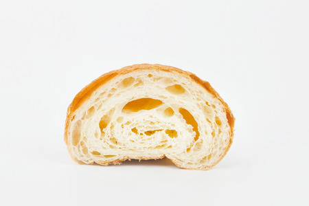 Delicious croissants with cherry jam on a white background.の写真素材