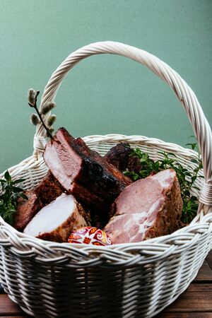 delicious juicy roasted piece of pork meatの写真素材