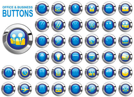 set buttons officeのイラスト素材