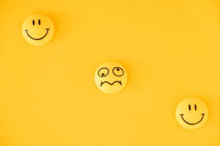 Silver gift box on yellow background. Top view. Copy, empty space for text.の写真素材