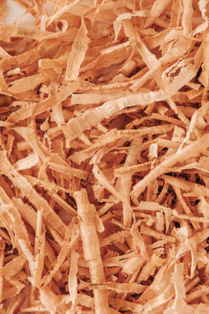 Wood shavings as background texture. Copy, empty space for text.の写真素材
