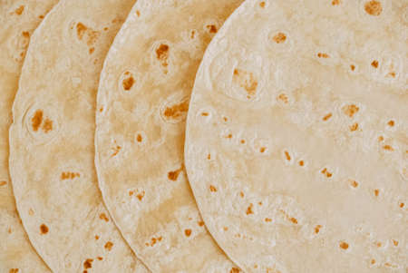 Texture of thin traditional freshly baked homemade oriental breadの写真素材