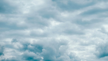 White clouds on a background of blue sky.