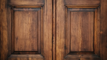Vintage wooden door element made of mahogany.の写真素材