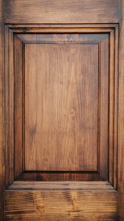 Vintage wooden door element made of mahogany.