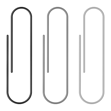 Set of paper clips on a white background  Vector illustration のイラスト素材