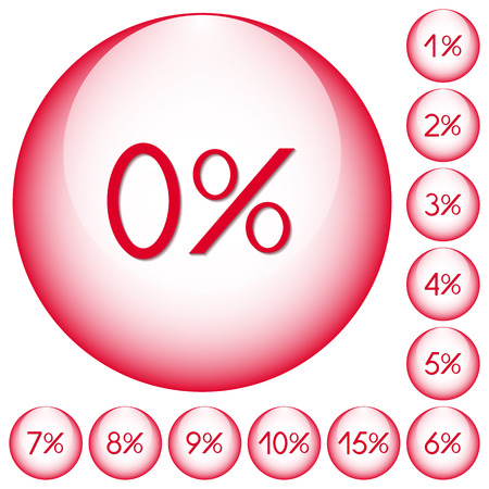 Set of icons with percent for your designのイラスト素材