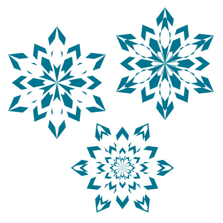 Snowflakes set for christmas winter design. のイラスト素材