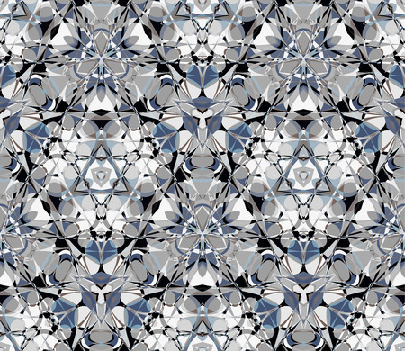 Kaleidoscope seamless pattern. Composed of abstract elements. Useful as design element for texture and artistic compositions.のイラスト素材