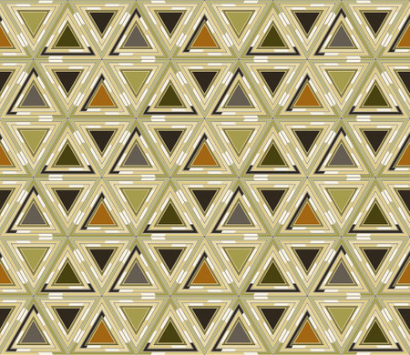 Geometrical mosaic seamless pattern, background, consisting of colored triangular elements. Useful...