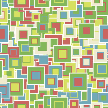 Vintage geometric seamless pattern. The squares of different sizes and colors.のイラスト素材