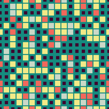 Abstract seamless pattern, Background, Geometrical elements of the square form, Colorful graphic mosaic.のイラスト素材